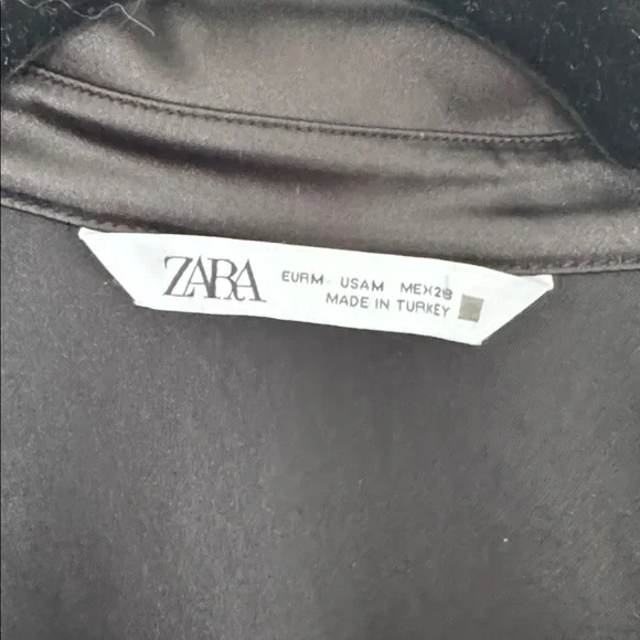NWOT ZARA SATIN ROUCHED DRESS MEDIUM - Picture 6 of 6